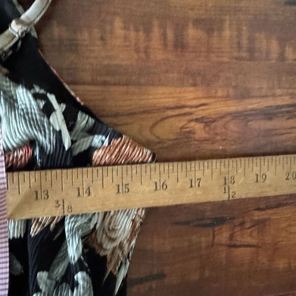 Floral Ribbed Maxi Dress Womens Small Tiered Ruffle Boho Chic Cottagecore Flowy - Picture 12 of 13